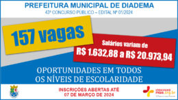 Concurso Público 01/2024 da Prefeitura de Diadema / Realização: Instituto Mais / Imagem: Divulgação