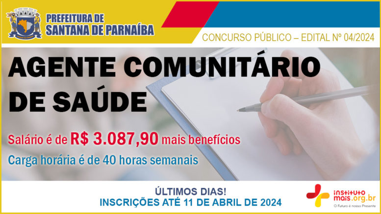 Concurso Público 04/2024 da Prefeitura de Santana de Parnaíba / Realização: Instituto Mais / Imagem: Divulgação