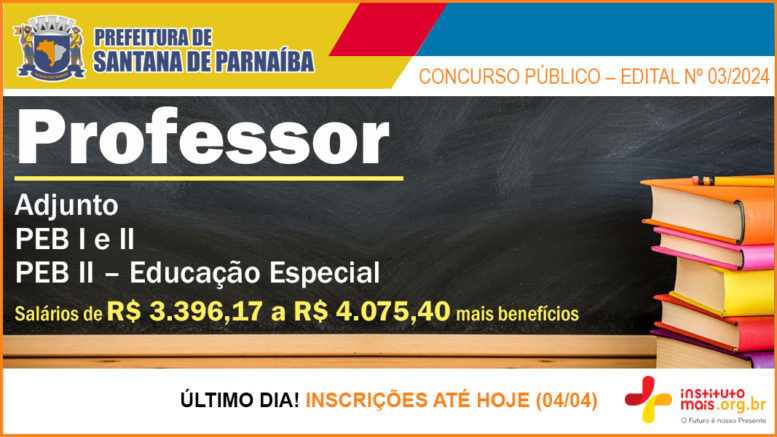 Concurso Público 03/2024 da Prefeitura de Santana de Parnaíba / Realização: Instituto Mais / Imagem: Divulgação