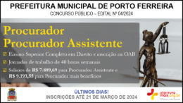 Concurso Público 03/2024 da Prefeitura Municipal de Porto Ferreira / Realização: Instituto Mais / Imagem: Divulgação