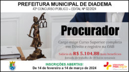 Concurso Público 02/2024 da Prefeitura de Diadema / Realização: Instituto Mais / Imagem: Divulgação