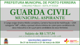 Concurso Público 05/2024 da Prefeitura Municipal de Porto Ferreira / Realização: Instituto Mais / Imagem: Divulgação