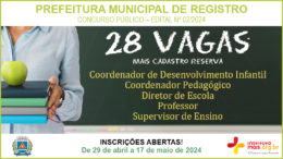 Concurso Público 02/2024 da Prefeitura de Registro / Realização: Instituto Mais / Imagem: Divulgação