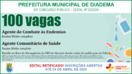 Concurso Público 03/2024 da Prefeitura de Diadema / Realização: Instituto Mais / Imagem: Divulgação