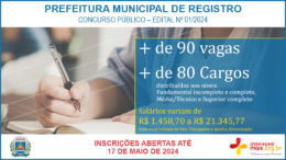 Concurso Público 01/2024 da Prefeitura de Registro / Realização: Instituto Mais / Imagem: Divulgação