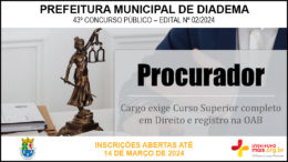 Concurso Público 02/2024 da Prefeitura de Diadema / Realização: Instituto Mais / Imagem: Divulgação