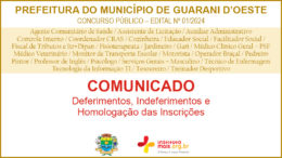 Concurso Público 01/2024 da Prefeitura de Guarani D'Oeste / Realização: Instituto Mais / Imagem: Divulgação