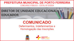 Concurso Público 03/2024 da Prefeitura Municipal de Porto Ferreira / Realização: Instituto Mais / Imagem: Divulgação