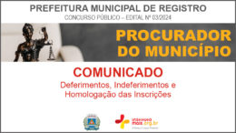 Concurso Público 03/2024 da Prefeitura de Registro / Realização: Instituto Mais / Imagem: Divulgação