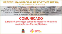 Concurso Público 01/2024 da Prefeitura Municipal de Porto Ferreira / Realização: Instituto Mais / Imagem: Divulgação