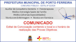 Concurso Público 02/2024 da Prefeitura Municipal de Porto Ferreira / Realização: Instituto Mais / Imagem: Divulgação