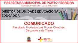 Concurso Público 03/2024 da Prefeitura Municipal de Porto Ferreira / Realização: Instituto Mais / Imagem: Divulgação