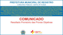 Concurso Público 01/2024 da Prefeitura de Registro / Realização: Instituto Mais / Imagem: Divulgação