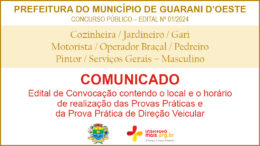 Concurso Público 01/2024 da Prefeitura de Guarani D'Oeste / Realização: Instituto Mais / Imagem: Divulgação