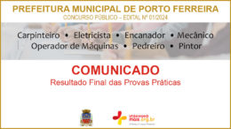 Concurso Público 01/2024 da Prefeitura Municipal de Porto Ferreira / Realização: Instituto Mais / Imagem: Divulgação