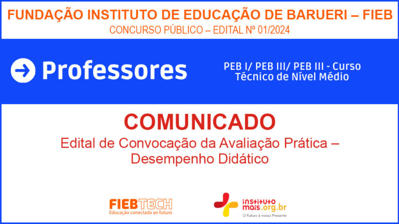 Concurso Público 01/2024 da FIEB/SP / Realização: Instituto Mais / Imagem: Divulgação