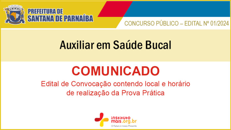 Concurso Público 01/2024 da Prefeitura de Santana de Parnaíba / Realização: Instituto Mais / Imagem: Divulgação