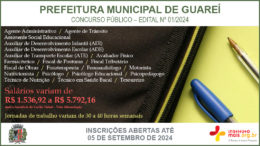 Concurso Público 01/2024 da Prefeitura de Guareí / Realização: Instituto Mais / Imagem: Divulgação