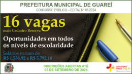 Concurso Público 01/2024 da Prefeitura de Guareí / Realização: Instituto Mais / Imagem: Divulgação