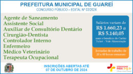 Concurso Público 03/2023 da Prefeitura de Guareí / Realização: Instituto Mais / Imagem: Divulgação