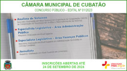 Concurso Público 01/2023 da Câmara de Cubatão / Realização: Instituto Mais / Imagem: Divulgação