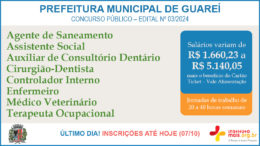 Concurso Público 03/2023 da Prefeitura de Guareí / Realização: Instituto Mais / Imagem: Divulgação