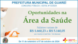 Concurso Público 03/2023 da Prefeitura de Guareí / Realização: Instituto Mais / Imagem: Divulgação