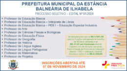 Processo Seletivo 01/2024 da Prefeitura de Ilhabela / Realização: Instituto Mais / Imagem: Divulgação
