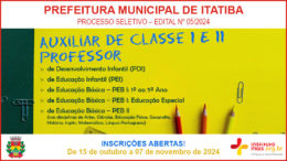 Processo Seletivo 06/2024 da Prefeitura de Itatiba / Realização: Instituto Mais / Imagem: Divulgação