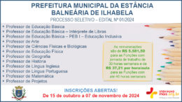 Processo Seletivo 01/2024 da Prefeitura de Ilhabela / Realização: Instituto Mais / Imagem: Divulgação