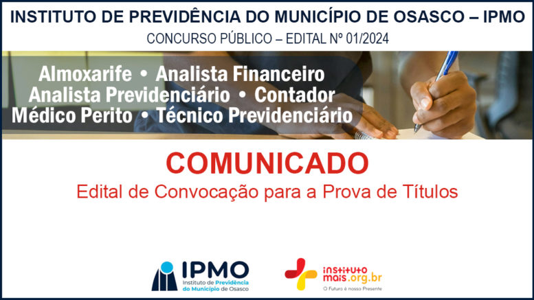 Concurso Público 01/2024 da IPMO / Realização: Instituto Mais / Imagem: Divulgação