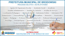Processo Seletivo 01/2025 da Prefeitura de Brodowski / Realização: Instituto Mais / Imagem: Divulgação
