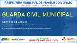Concurso Público 03/2025 da Prefeitura de Francisco Morato / Realização: Instituto Mais / Imagem: Divulgação