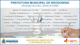 Processo Seletivo 01/2025 da Prefeitura de Brodowski / Realização: Instituto Mais / Imagem: Divulgação