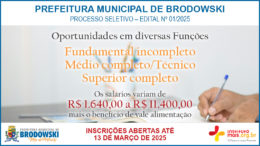 Processo Seletivo 01/2025 da Prefeitura de Brodowski / Realização: Instituto Mais / Imagem: Divulgação