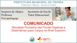 Concurso Público 01/2025 da Prefeitura de Itapira / Realização: Instituto Mais / Imagem: Divulgação
