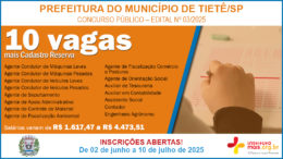 Concurso Público 03/2025 da Prefeitura de Tietê / Realização: Instituto Mais / Imagem: Divulgação