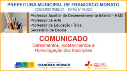 Concurso Público 01/2025 da Prefeitura de Francisco Morato / Realização: Instituto Mais / Imagem: Divulgação